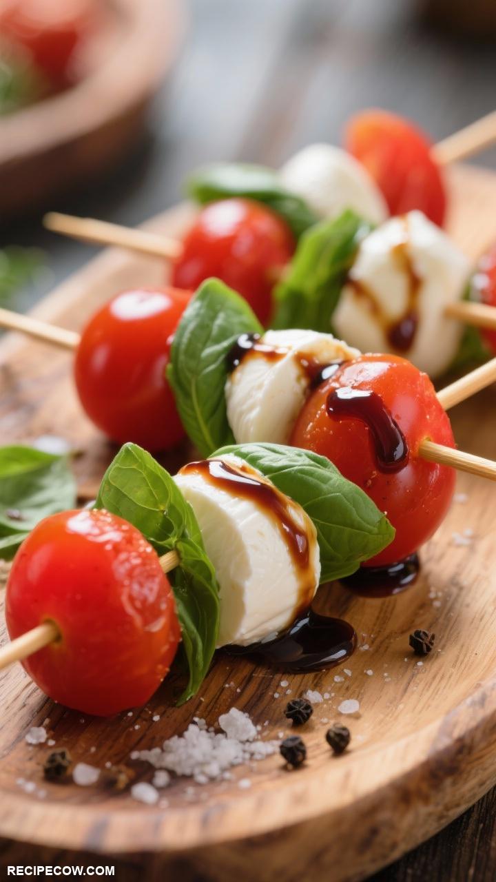 appetizer recipes Caprese Skewers with Balsamic Glaze 1