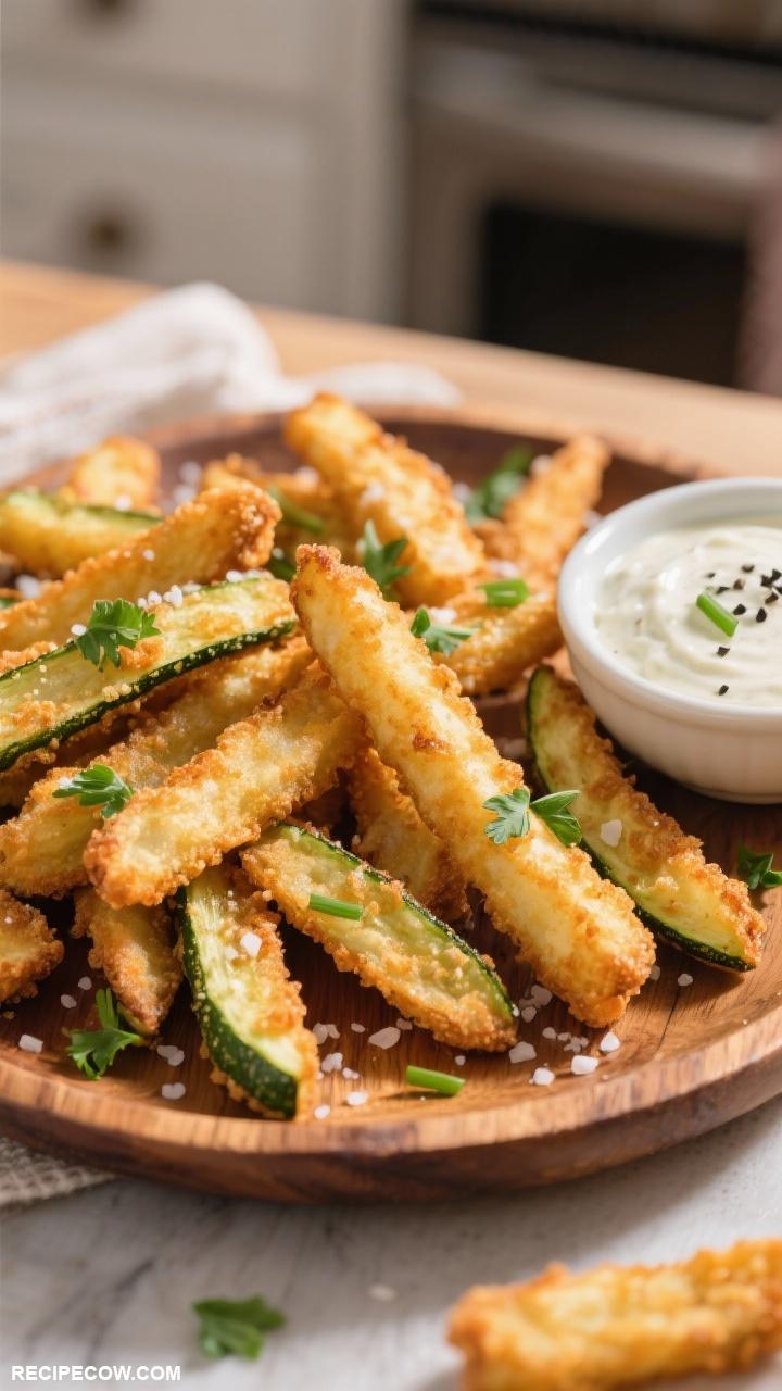 appetizer recipes Crispy Zucchini Fries with Ranch Dip