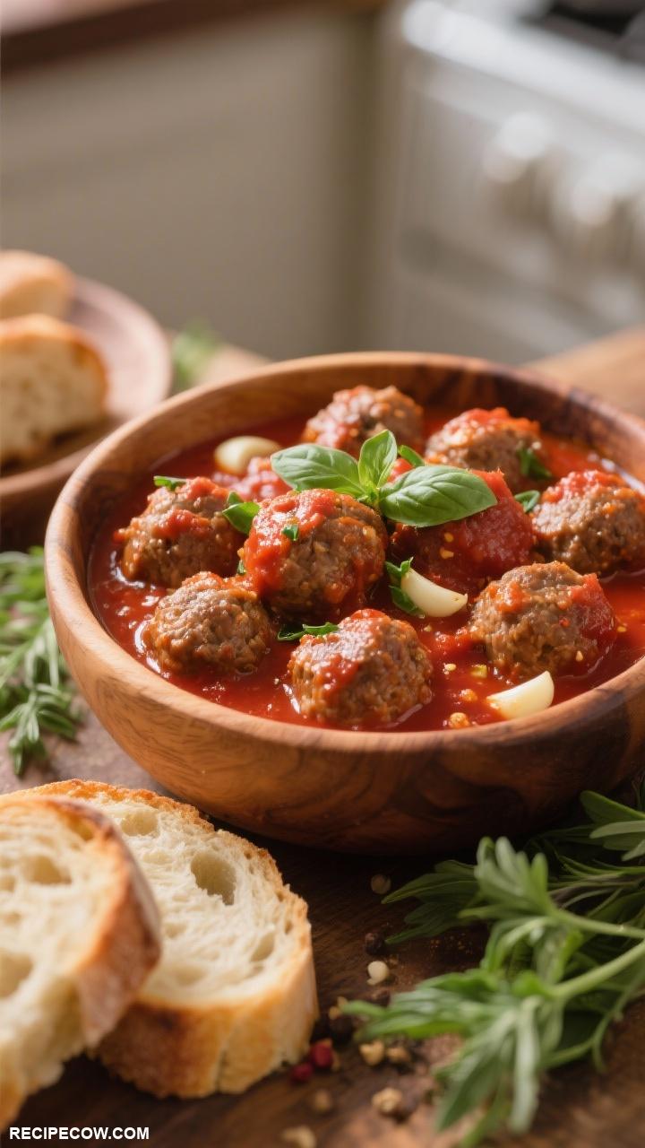 appetizer recipes Mini Meatballs in Marinara Sauce