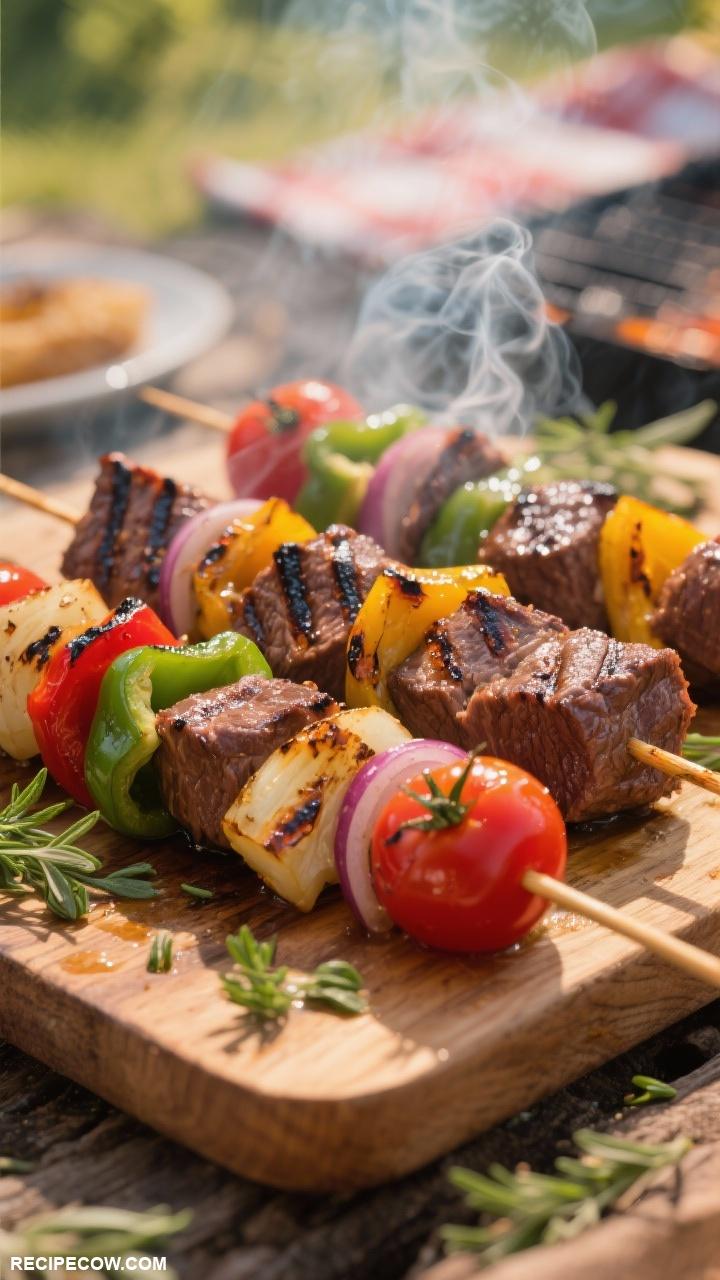 beef recipes Grilled Beef Kabobs with Vegetables