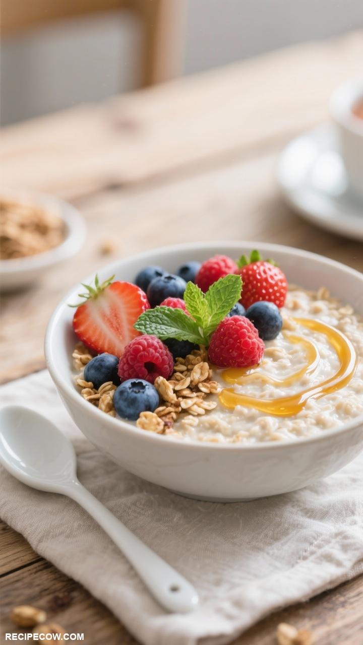 breakfast ideas Overnight Oats with Berries and Honey 1