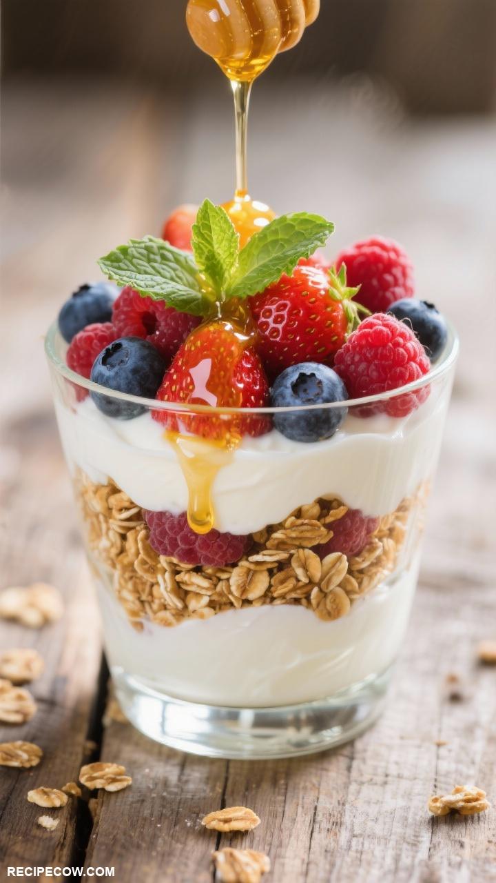 brunch ideas Fruit and Yogurt Parfaits with Granola and Honey