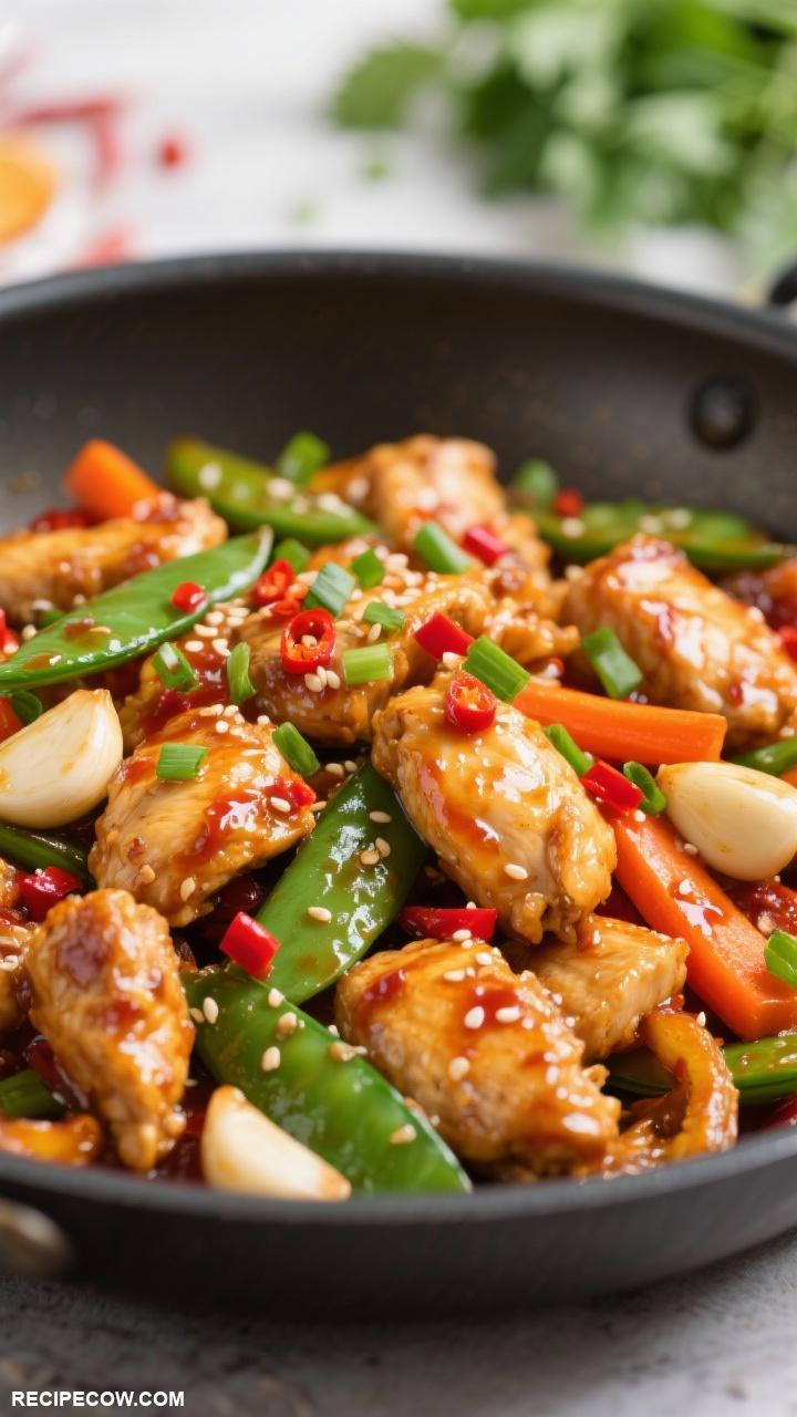 chicken recipes Spicy Garlic Chicken Stir Fry