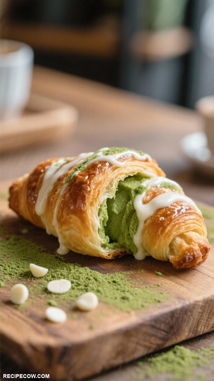croissant recipes Matcha Croissants with White Chocolate