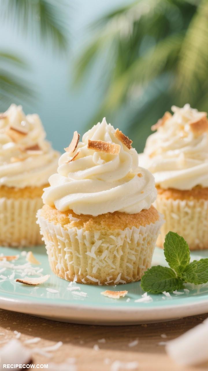 cupcake recipes Coconut Cupcakes with Coconut Cream Frosting