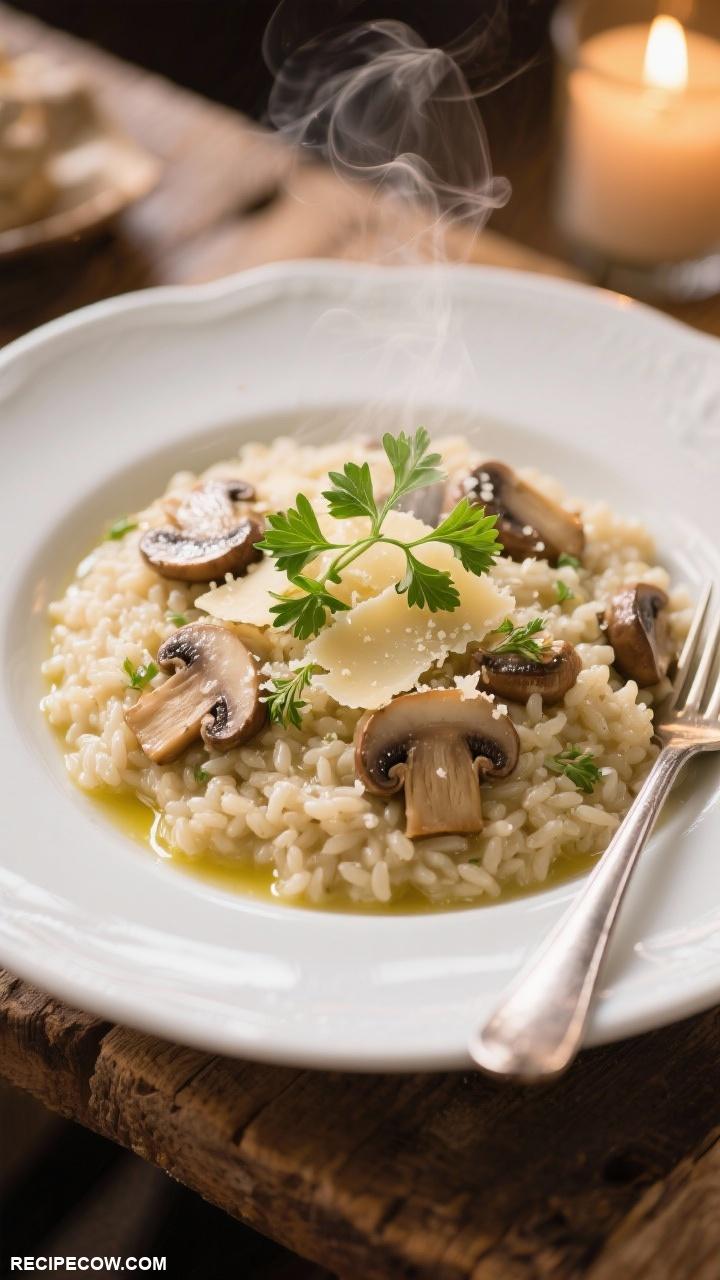 dinner ideas Creamy Mushroom Risotto with Parmesan and Fresh Herbs