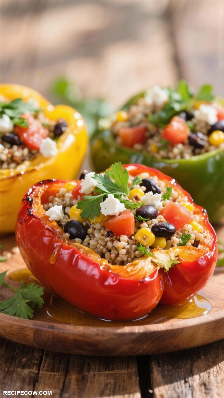 dinner ideas Stuffed Bell Peppers with Quinoa and Black Beans 1
