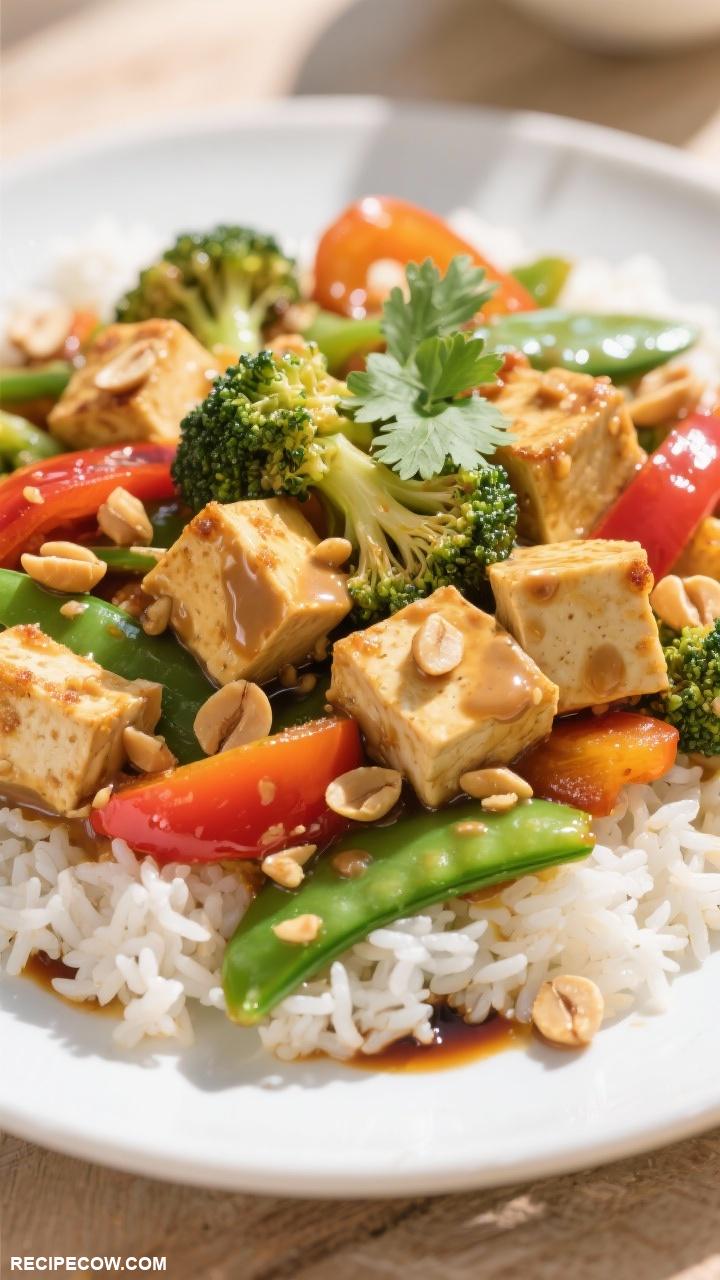 dinner ideas Vegetable Stir Fry with Tofu and Peanut Sauce