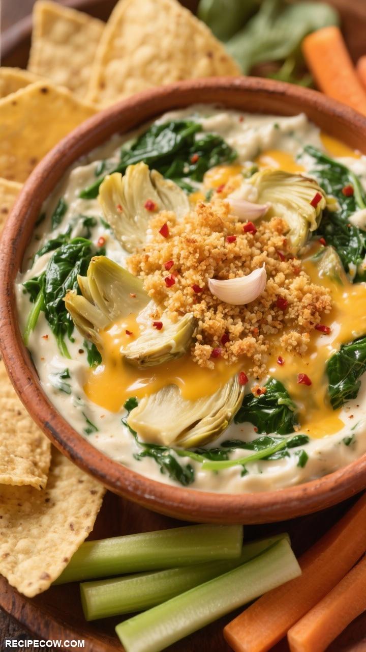 dip recipes Creamy Spinach and Artichoke Dip