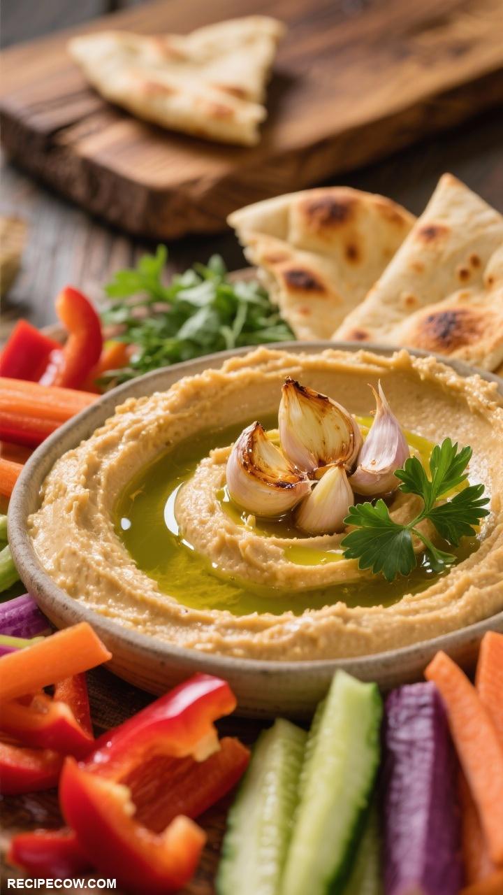 dip recipes Hummus with Roasted Garlic