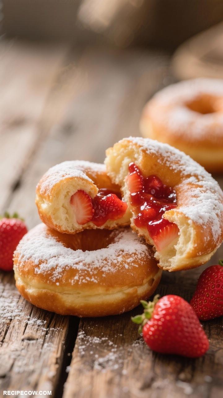 donut recipes Strawberry Jam Filled Donuts