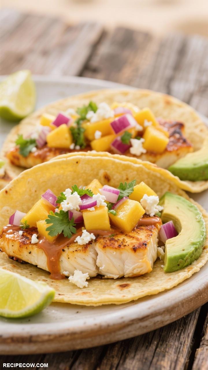 fish recipes Fish Tacos with Mango Salsa