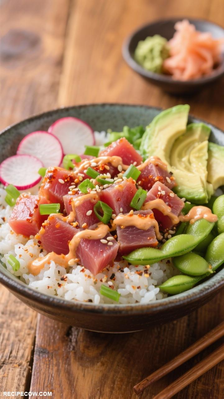 fish recipes Spicy Tuna Poke Bowl