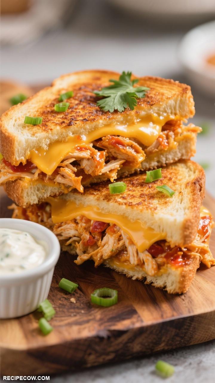 grilled cheese recipes Buffalo Chicken Grilled Cheese
