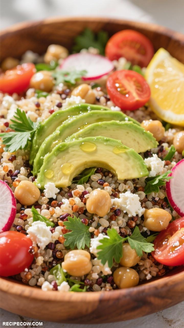 lunch ideas Quinoa Salad with Chickpeas and Avocado