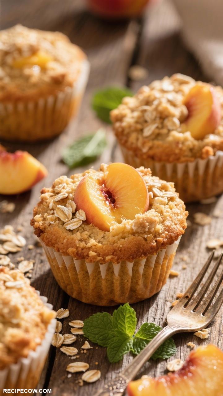 muffin recipes Peach Crumble Muffins