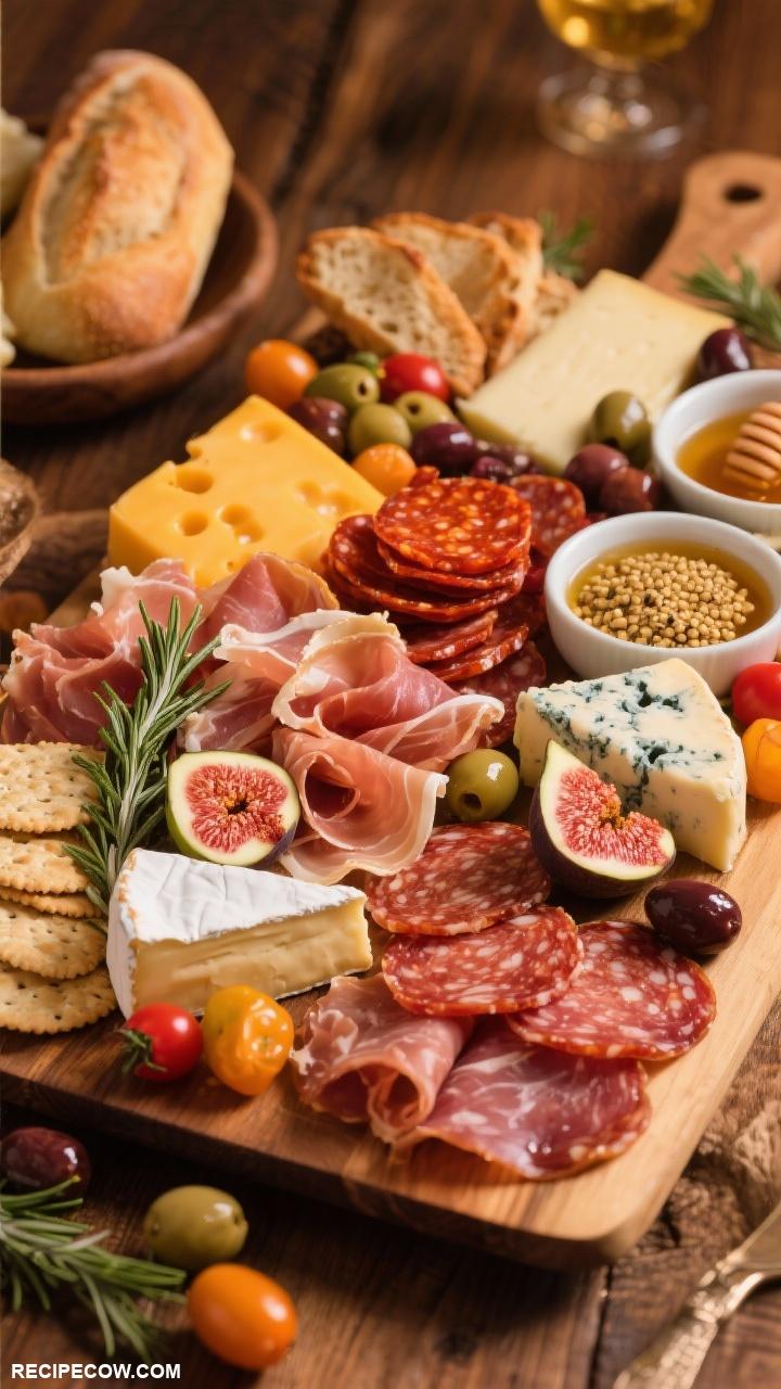 party boards Charcuterie Board with Cured Meats and Cheeses