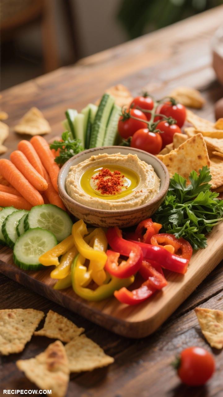 party boards Vegetable and Hummus Dip Board
