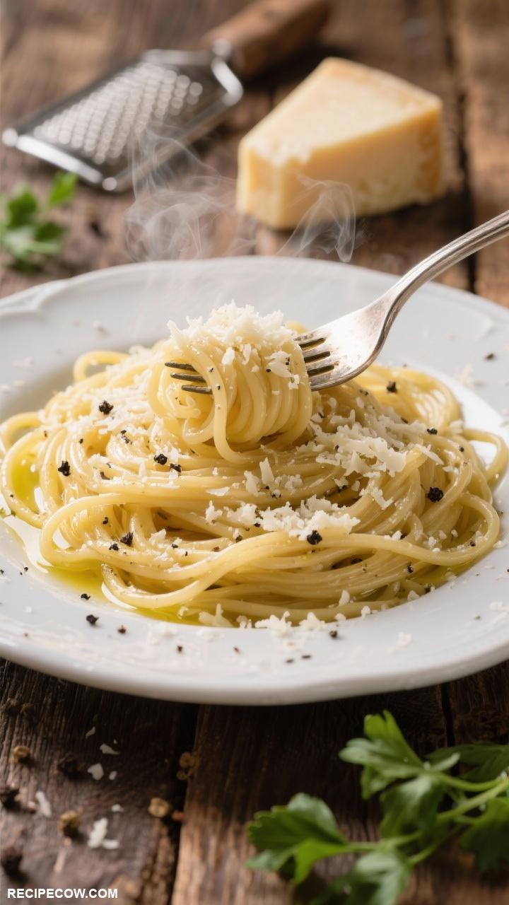 pasta recipes Cacio e Pepe with Pecorino Romano and Black Pepper