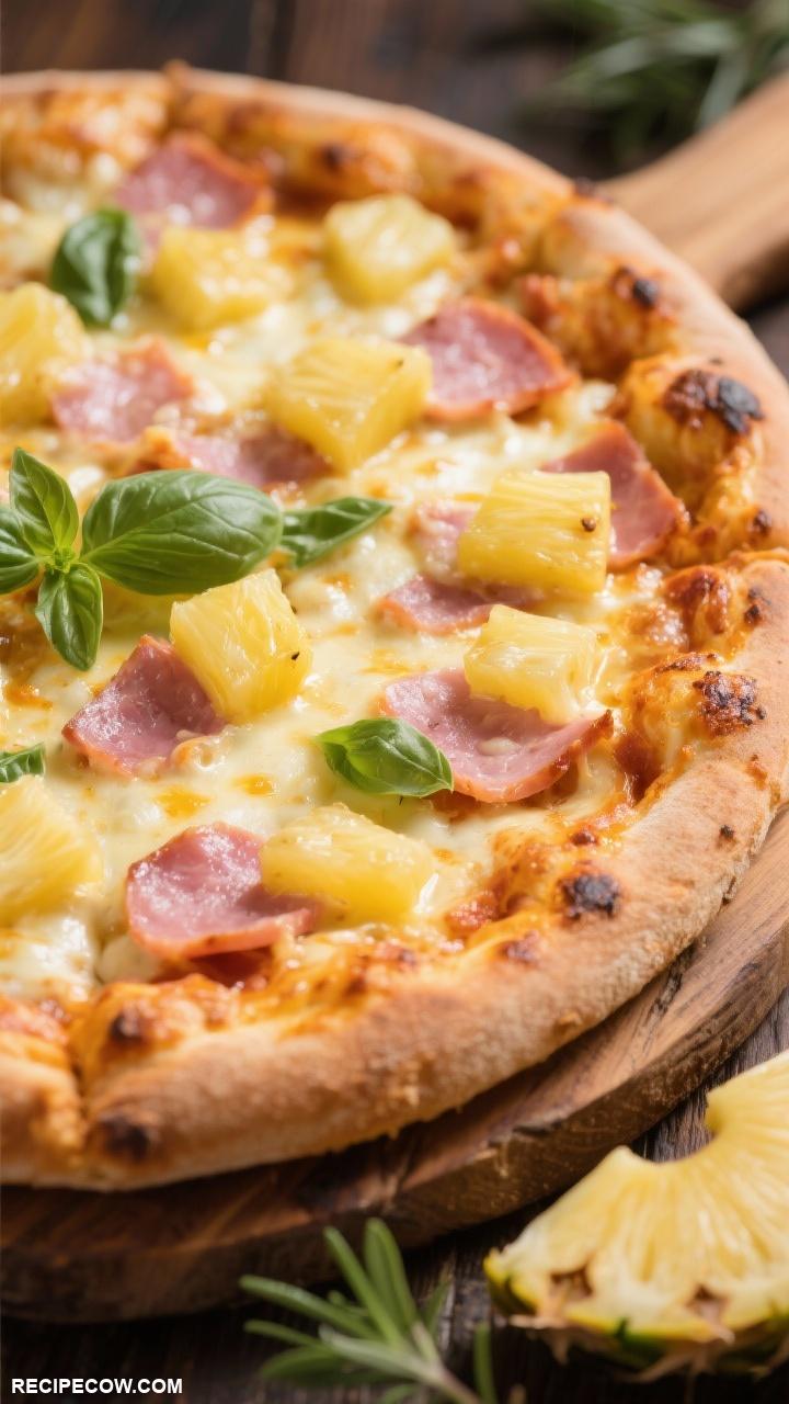 pizza recipes Hawaiian Pizza A sweet and savory mix of ham pineapple and mozzarella on a traditional crust