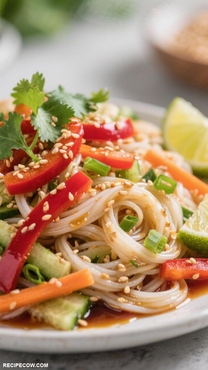 salad recipes Asian Noodle Salad with Sesame Dressing