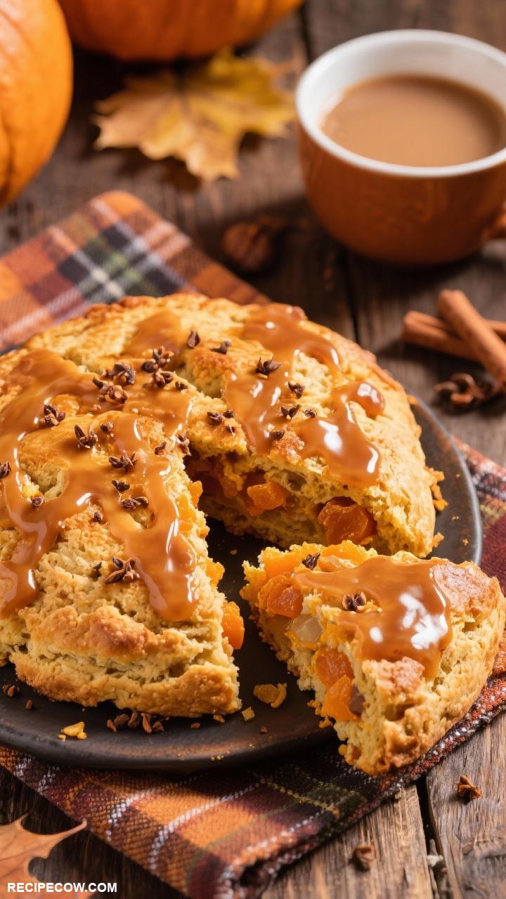 scones recipes Pumpkin Spice Scones with Maple Drizzle