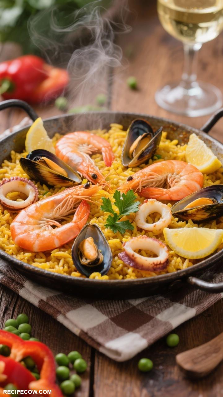seafood recipes Seafood Paella with Shrimp Calamari and Mussels