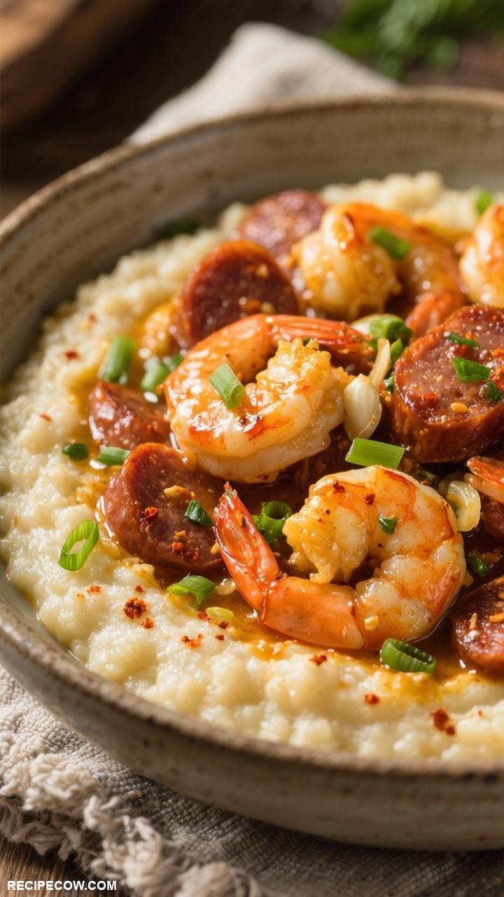 seafood recipes Shrimp and Grits with Andouille Sausage