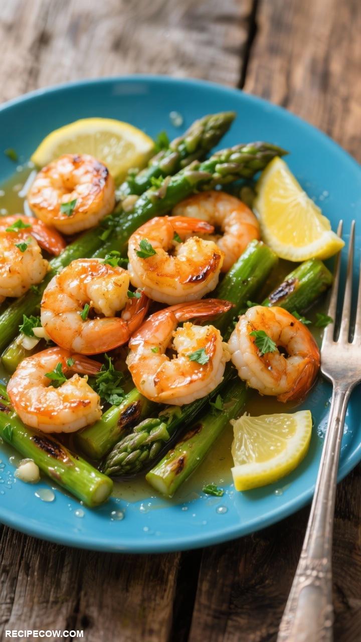 shrimp recipes Lemon Garlic Shrimp with Asparagus