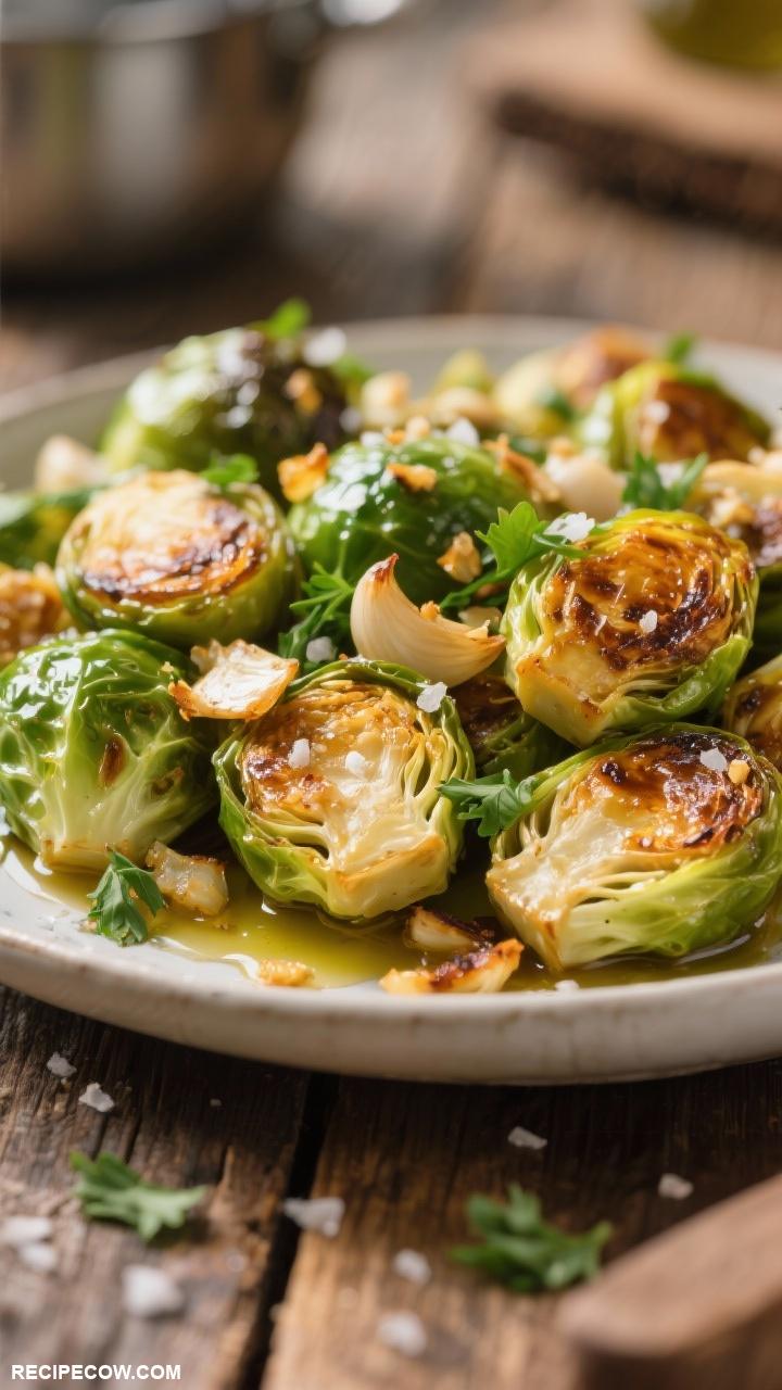 side dish recipes Garlic Roasted Brussels Sprouts
