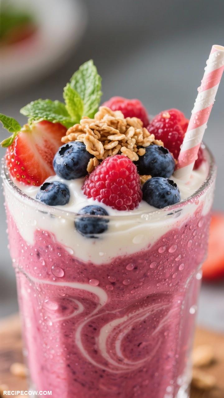 smoothie recipes Berry Blast Smoothie Mixed Berries and Yogurt