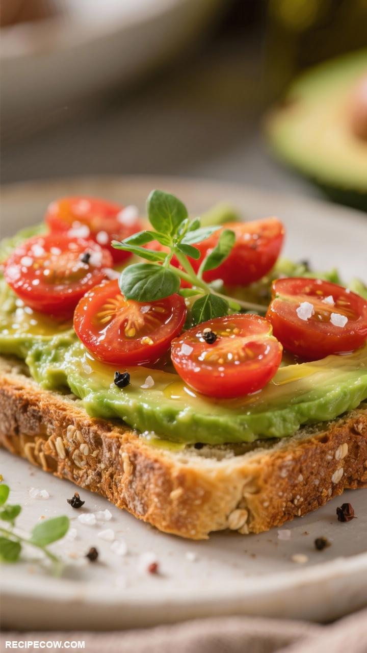 snacks recipes Avocado Toast with Cherry Tomatoes