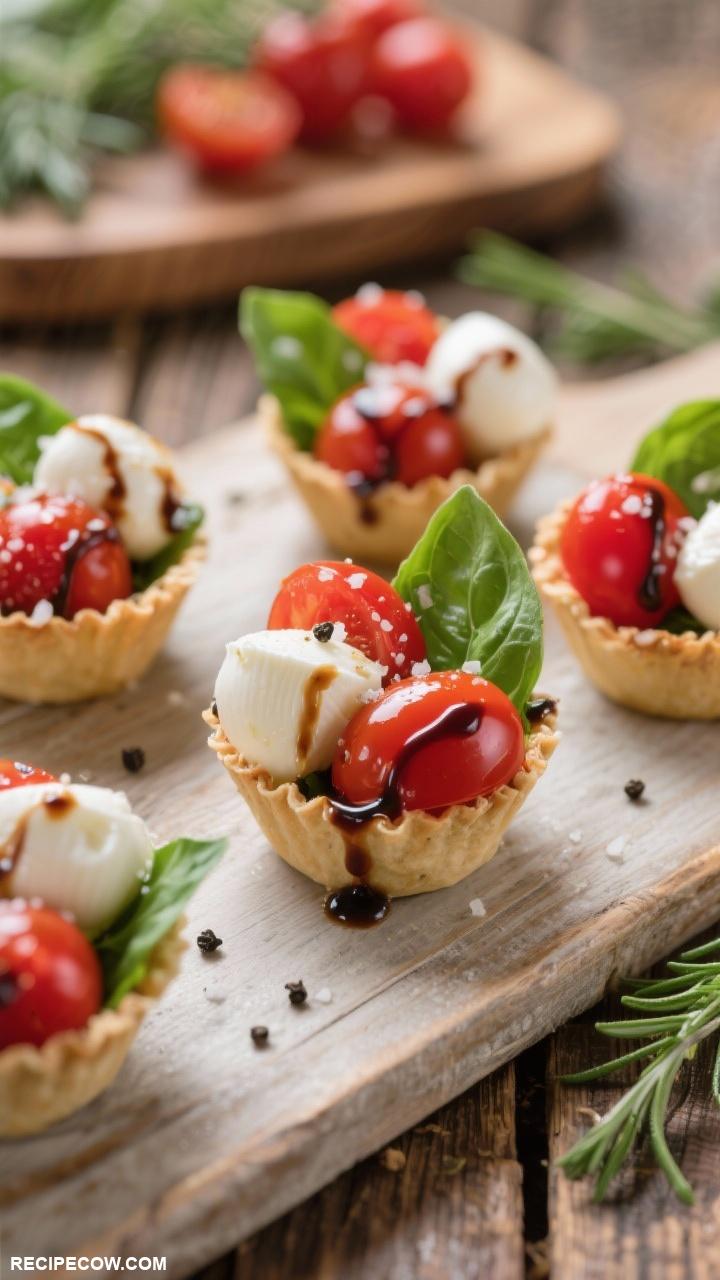 snacks recipes Mini Caprese Salad Cups