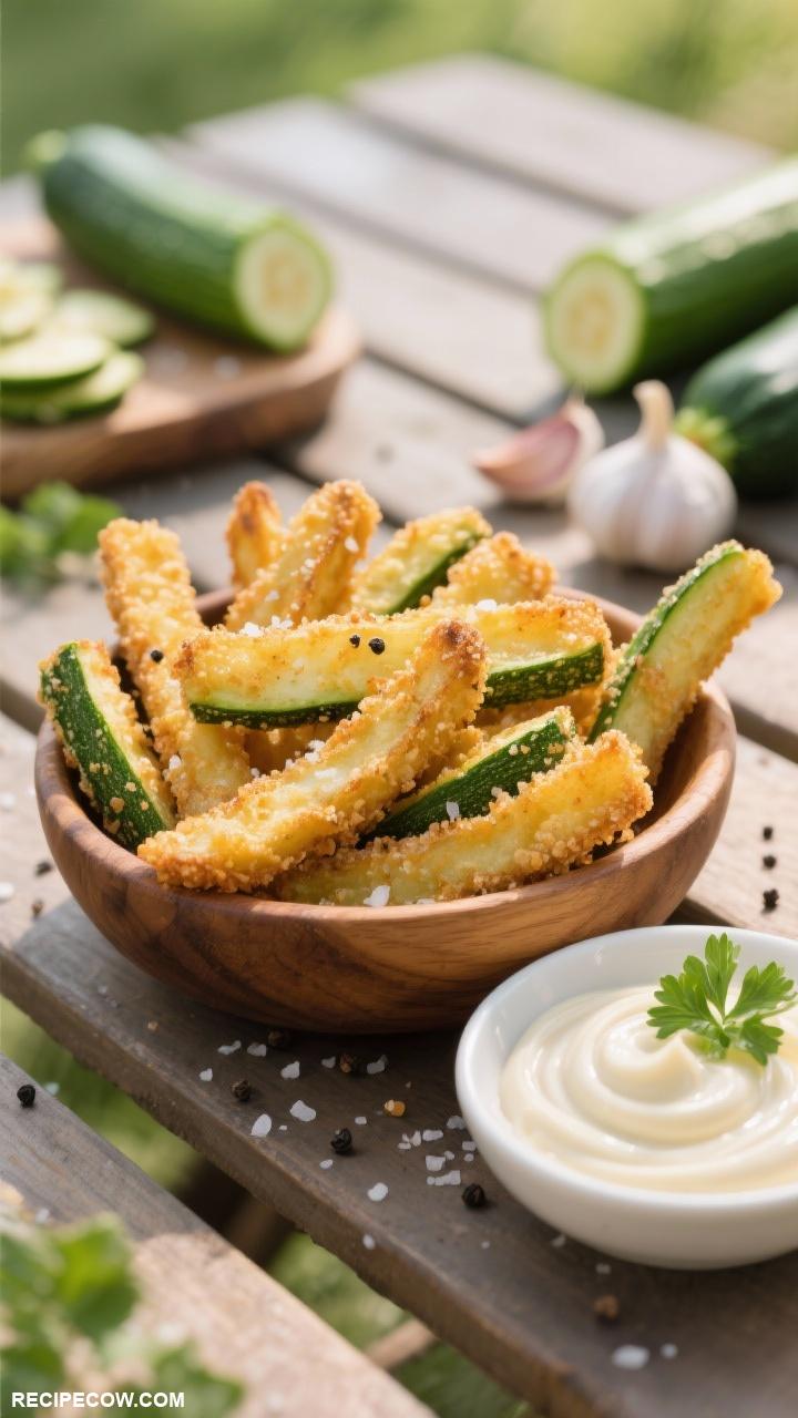 snacks recipes Zucchini Fries with Garlic Aioli