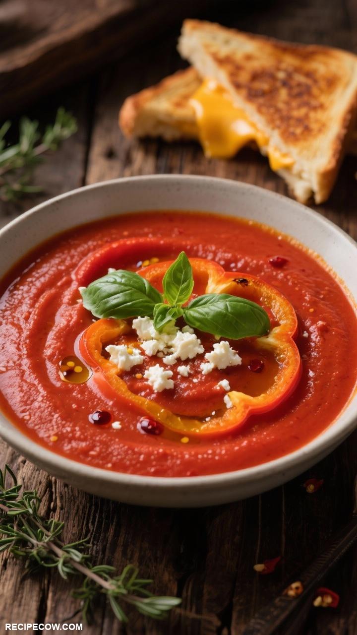 soup recipes Roasted Red Pepper and Tomato Soup