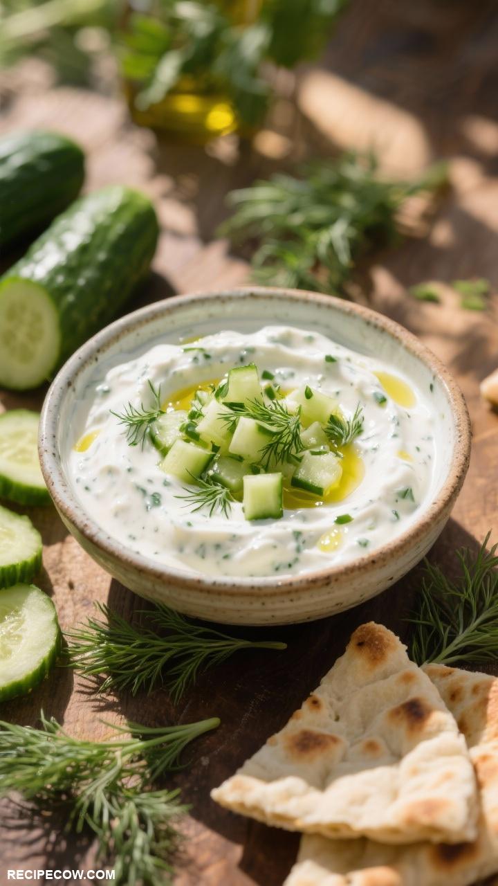 spreads recipes Tzatziki Sauce with Fresh Dill and Cucumber