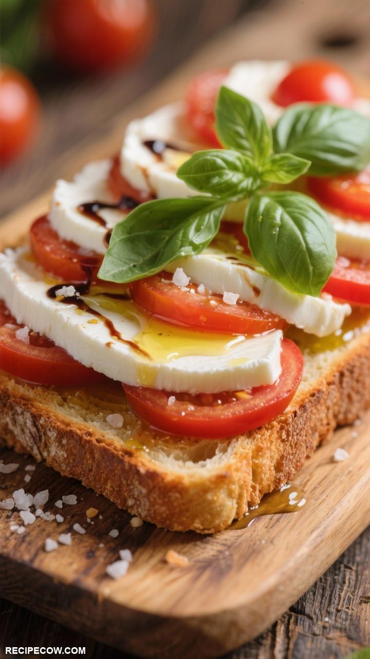 toast recipes Caprese Toast with Fresh Mozzarella