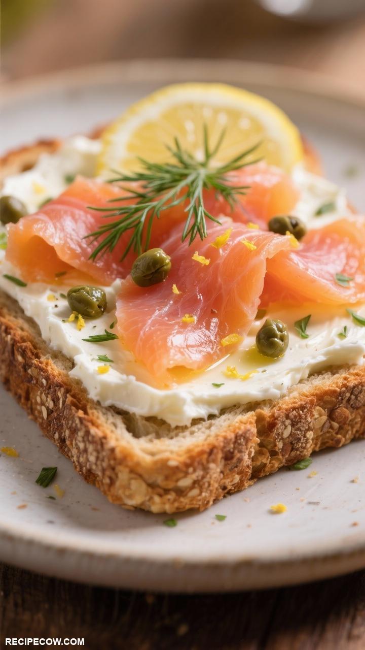 toast recipes Smoked Salmon and Cream Cheese Toast