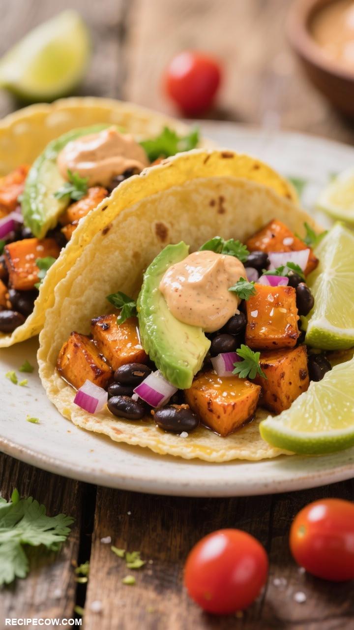 vegetable recipes Sweet Potato and Black Bean Tacos