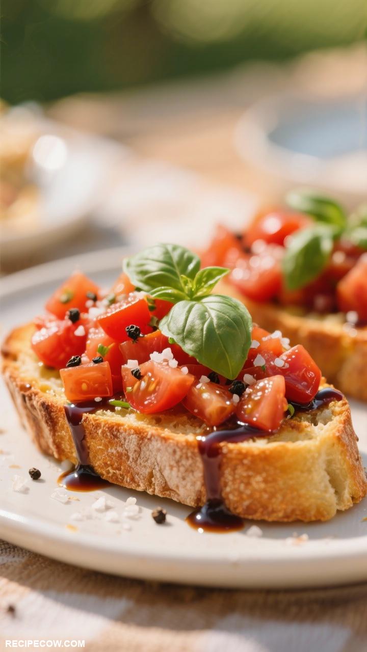 Easy appetizers Bruschetta with Tomato Basil