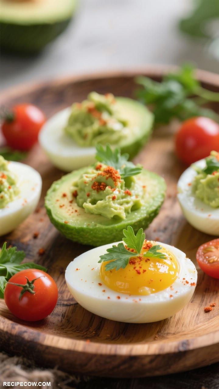 Easy appetizers Deviled Eggs with Avocado