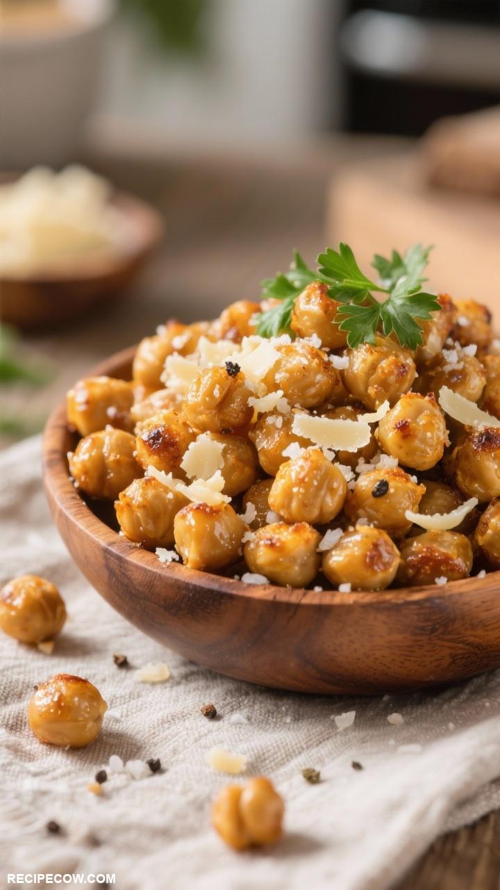 Easy appetizers Garlic Parmesan Roasted Chickpeas