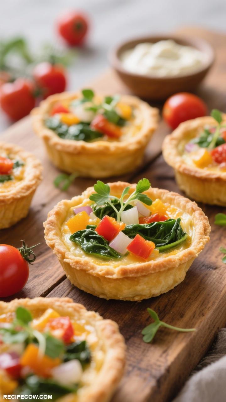Easy appetizers Mini Quiches with Veggies