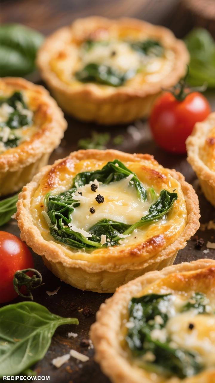 Finger food appetizers Mini Spinach and Cheese Quiches