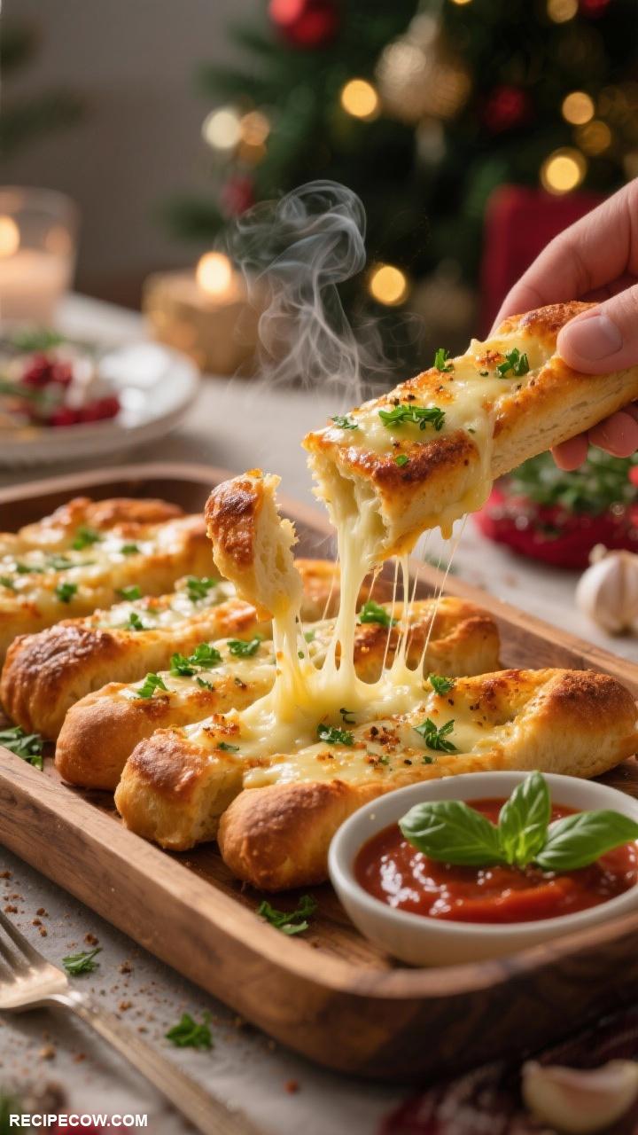 Holiday appetizers Cheesy Garlic Breadsticks