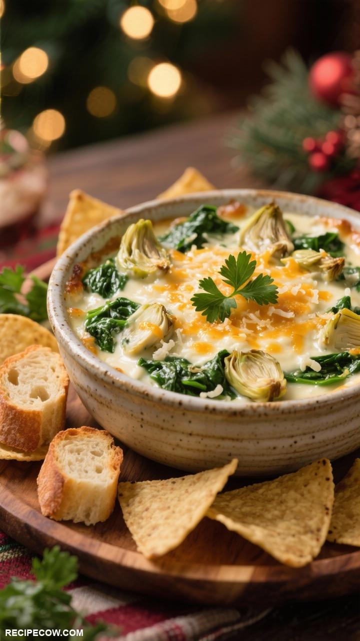 Holiday appetizers Savory Spinach Artichoke Dip