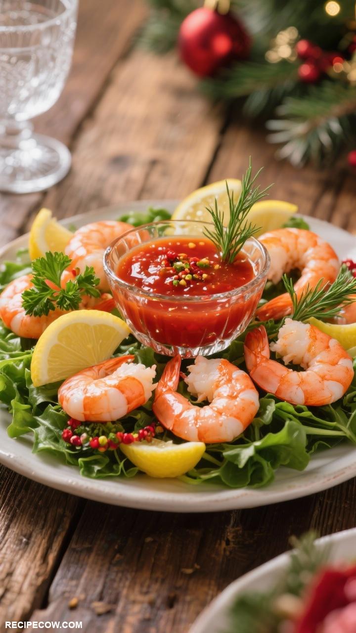 Holiday appetizers Shrimp Cocktail with Zesty Sauce