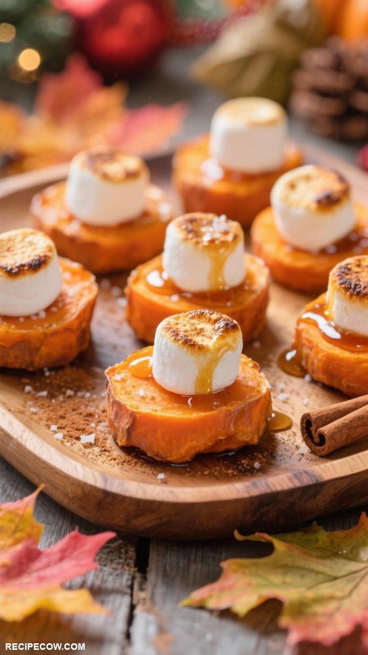 Holiday appetizers Sweet Potato Bites with Marshmallow