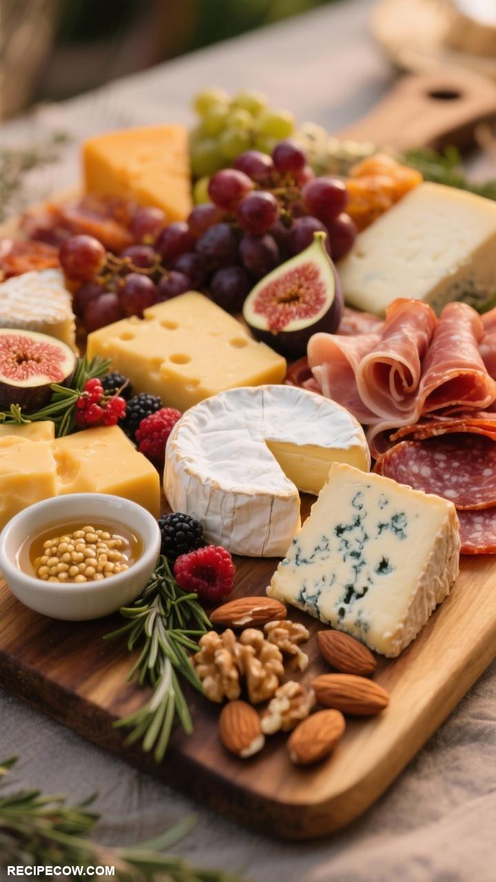 Party appetizers Cheese and Charcuterie Board