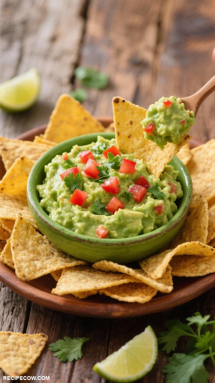 Party appetizers Guacamole and Chips